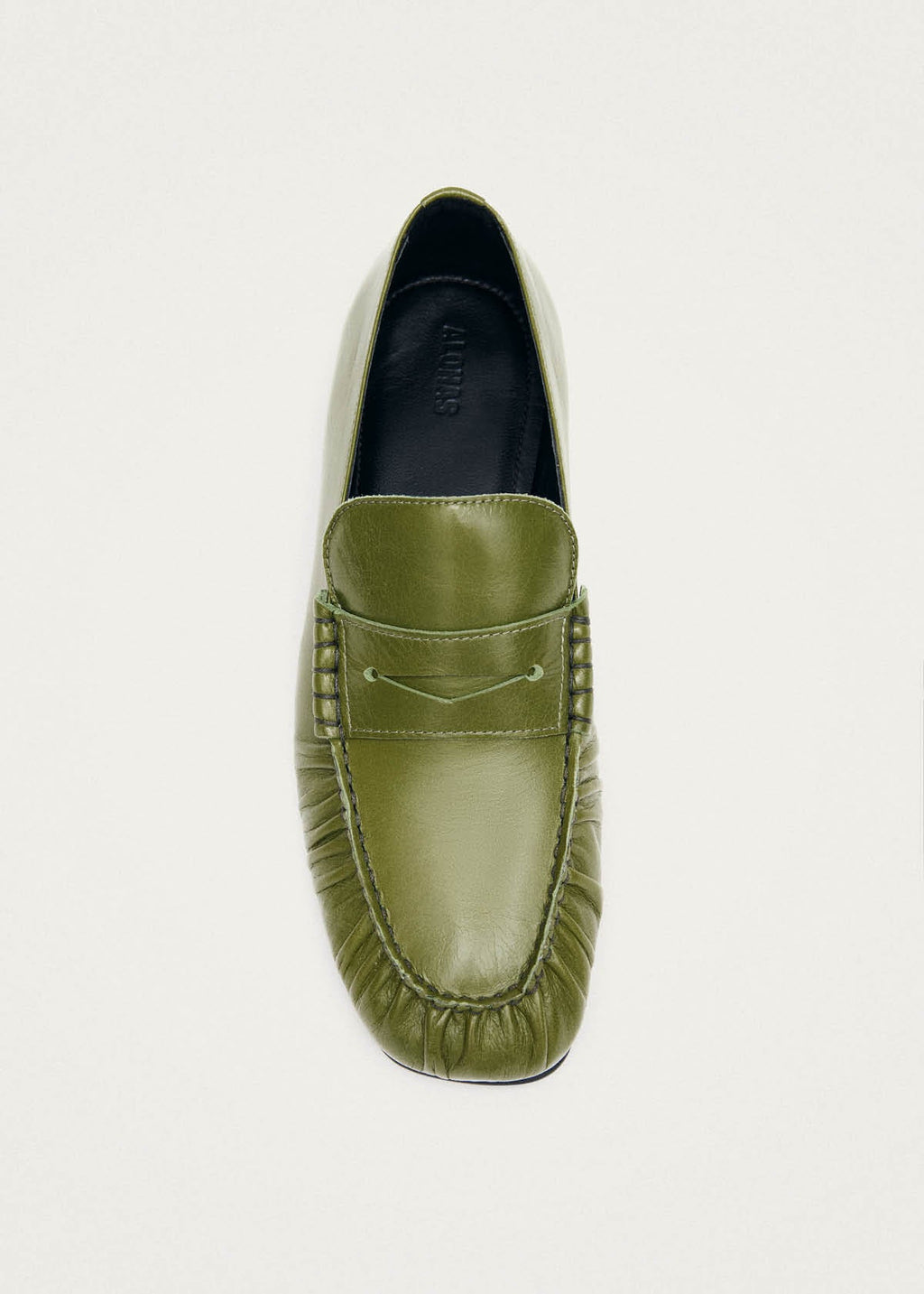 Aven Rift Green Leather Loafers