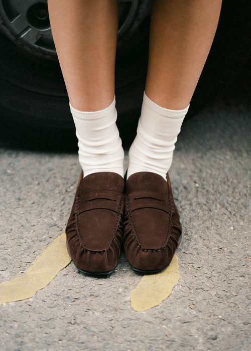 Aven Suede Brown Leather Loafers